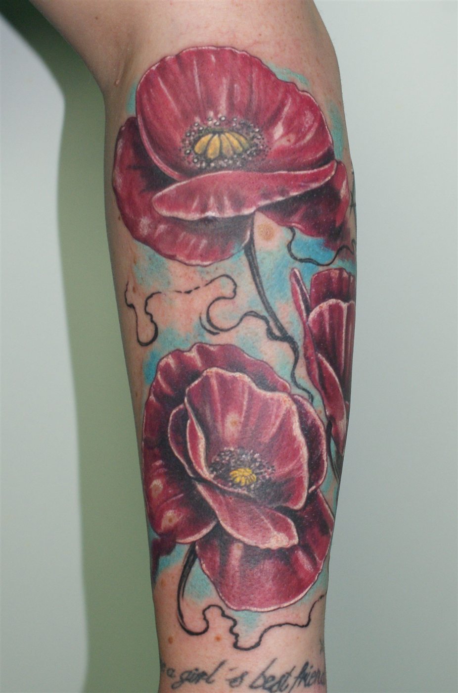 Farbiges Blüten Tattoo