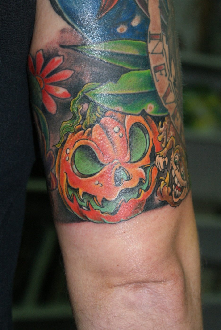Farbiges Pumpkin Tattoo